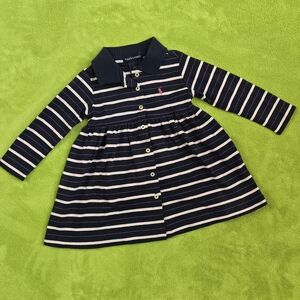 NWT 12M 18M 2P Dress Navy Blue & Pink Ralph Lauren Baby Girls